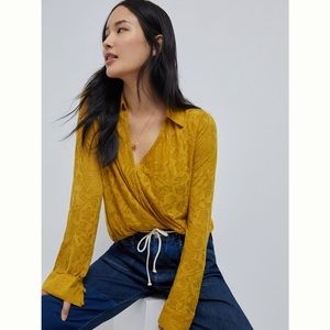Anthropologie Lydia Floral Wrap Top XL
